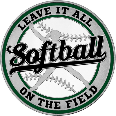 Black "Softball" with Dark Green Outer Circular Borders
